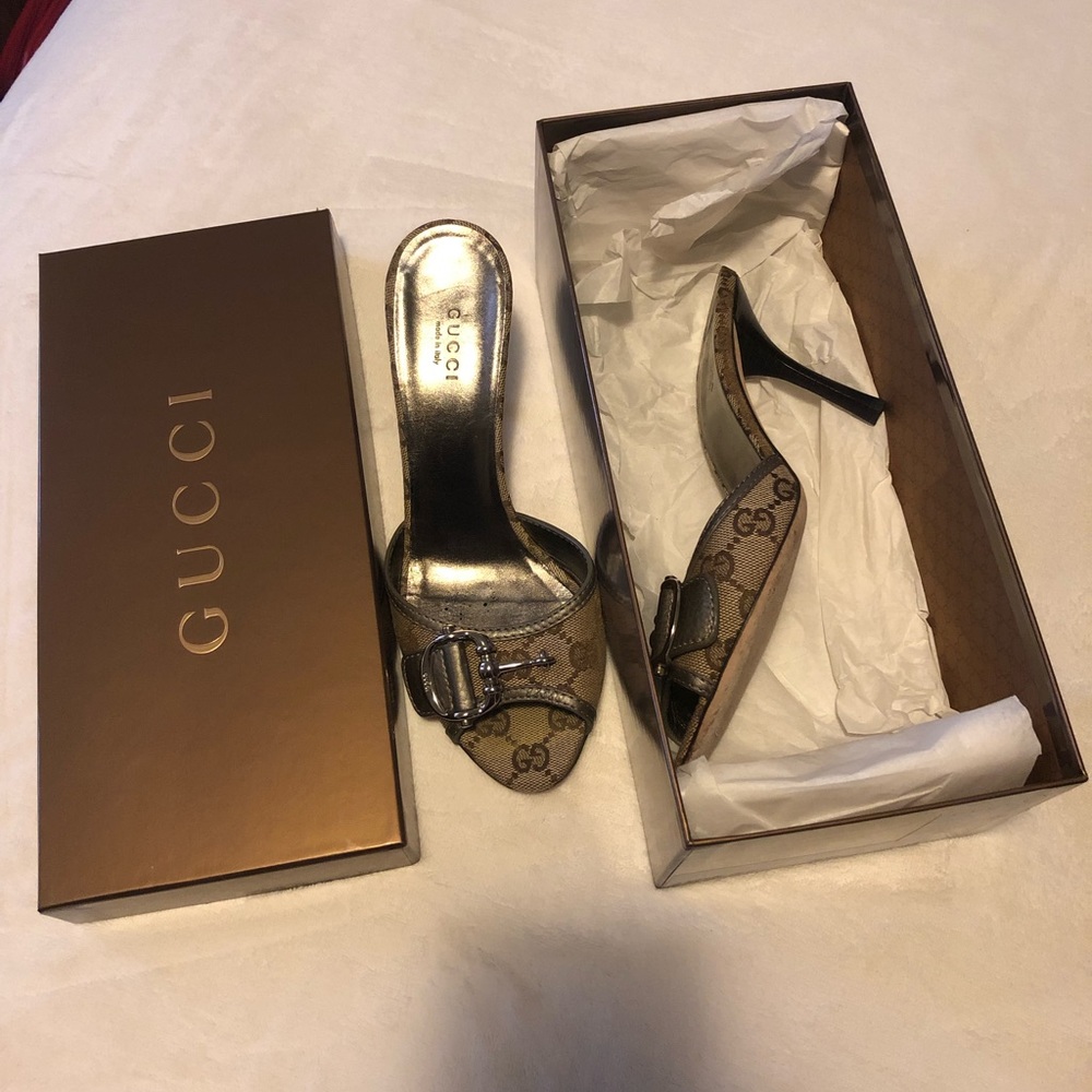 Gucci Beige/Ebony Mules/Slides